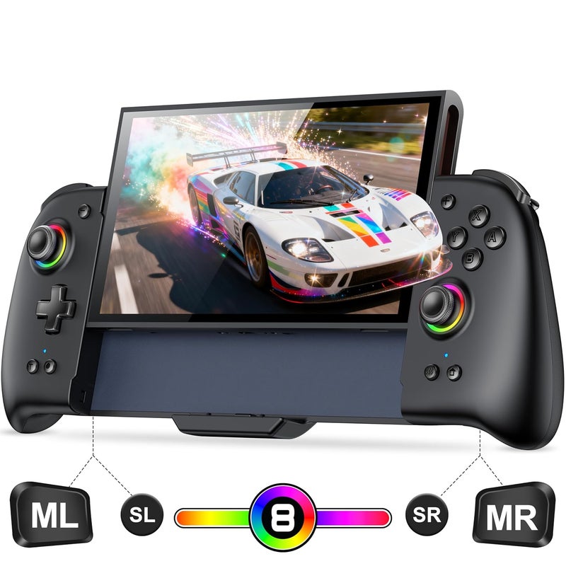 Spican Store وحدة تحكم Switch 2، ملحقات Switch 2 وحدة تحكم برو لاسلكية بدون انحراف مع عصا تحكم بتأثير هول، 4 أوضاع RGB، بطارية 10 ساعات+، Turbo&Macro، تصميم يد كامل الحجم مريح لألعاب نينتندو سويتش 2 - Image 1